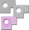Advance Design meshing Delaunay and Grid mesh by quadrangles, triangles and combined mesh shapes