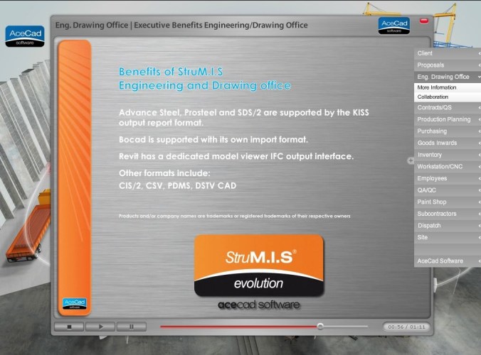 AceCad acknowledges that Advance Steel works with StruM.I.S AceCad acknowledges that Advance Steel works with StruM.I.S