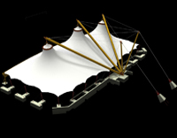 Roof construction for an ice rink Roof construction for an ice rink