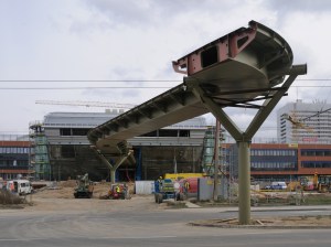 Pedestrian foot bridge of University Campus at Brno Bohunice