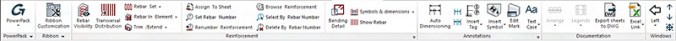 PowerPack for Revit® ribbon showing Reinforcement tools