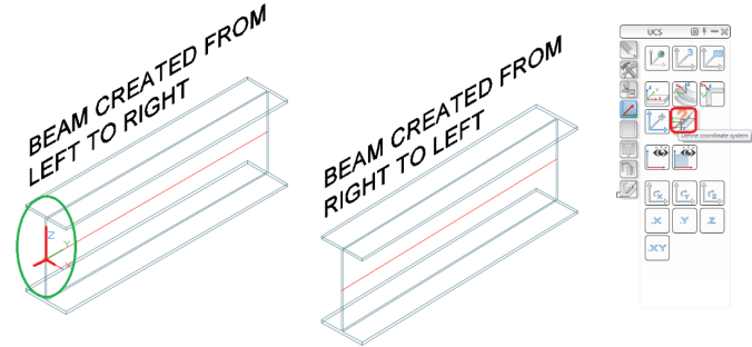 How to find out the start point and direction a beam was created in advance Steel 2018
